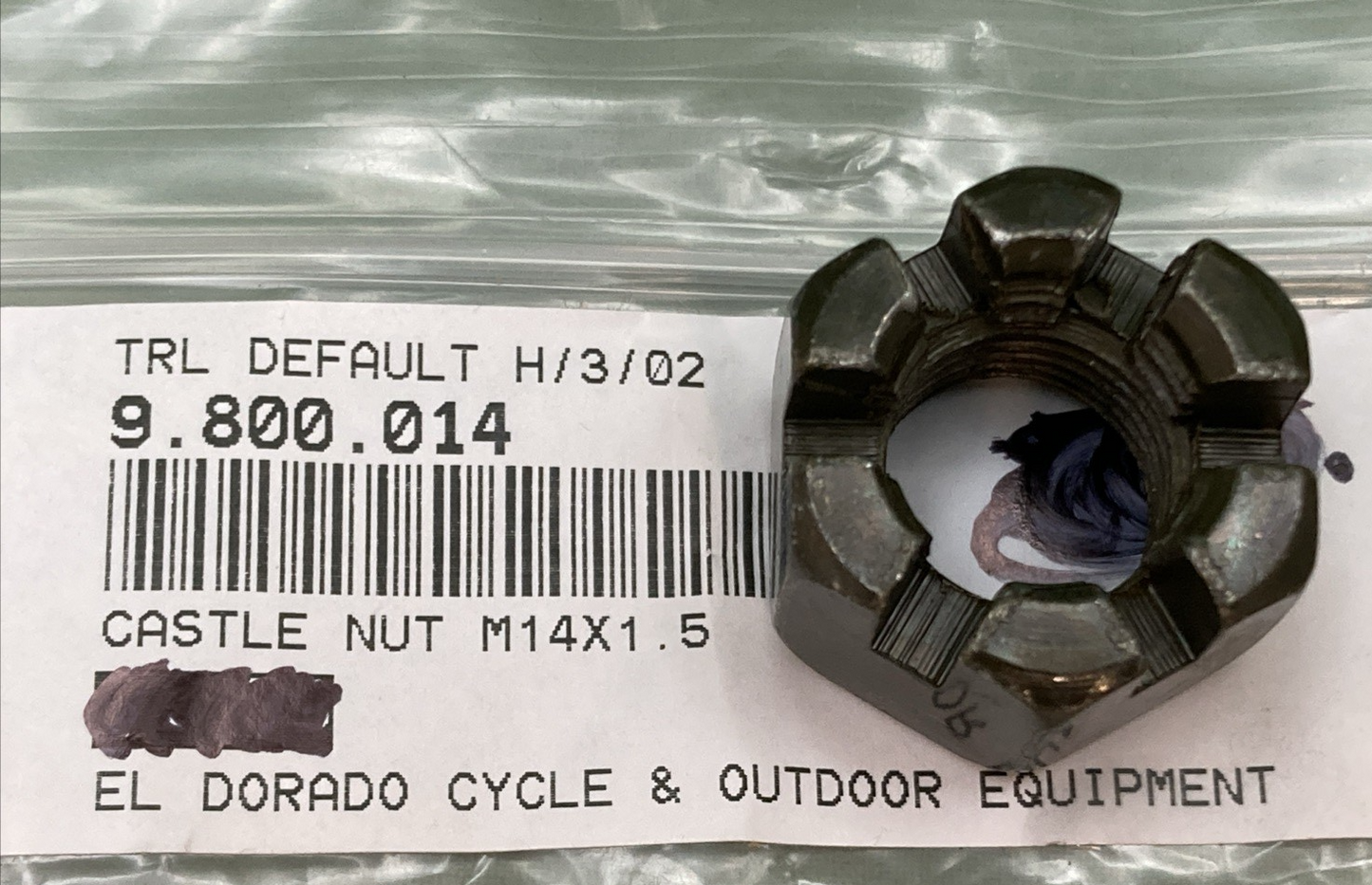 NEW REPLACES TRAILMASTER 9.800.014 CASTLE NUT M14 X 1.5