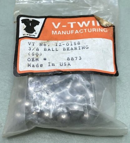 50 Pk. New Genuine V-Twin 12-0158 3/8 Ball Bearing