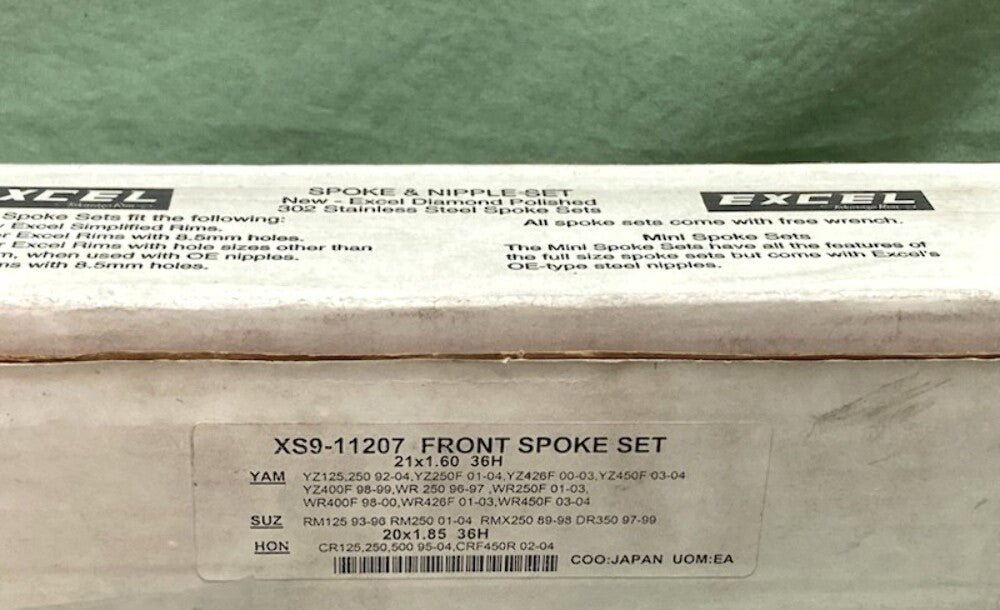 New Genuine Excel XS9-11207 Front Spoke and Nipple Set with Extra Nipple Set