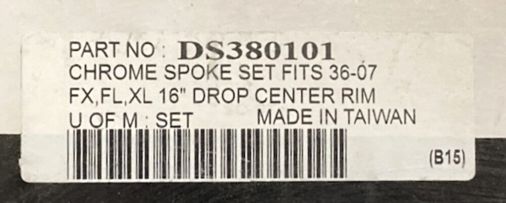 New Genuine Drag Specialties DS380101 Chrome Spoke Set