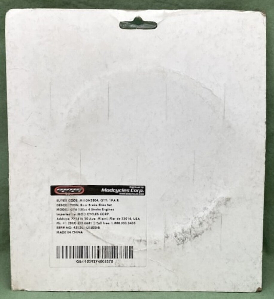 New Genuine Modcycle MGGN2804 Rear Brake Shoe Set for GY6 150cc 4 Stroke Engines