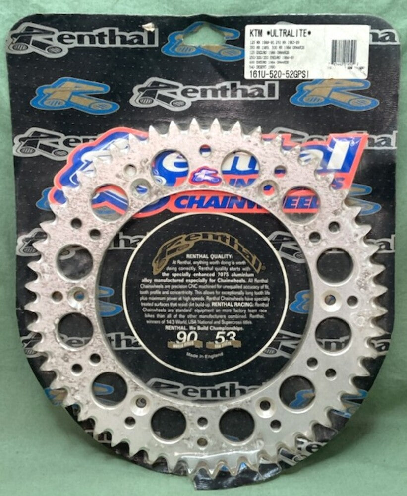 New Genuine Renthal 161U-520-52GPSI Ultralite Sprocket 52T for KTM