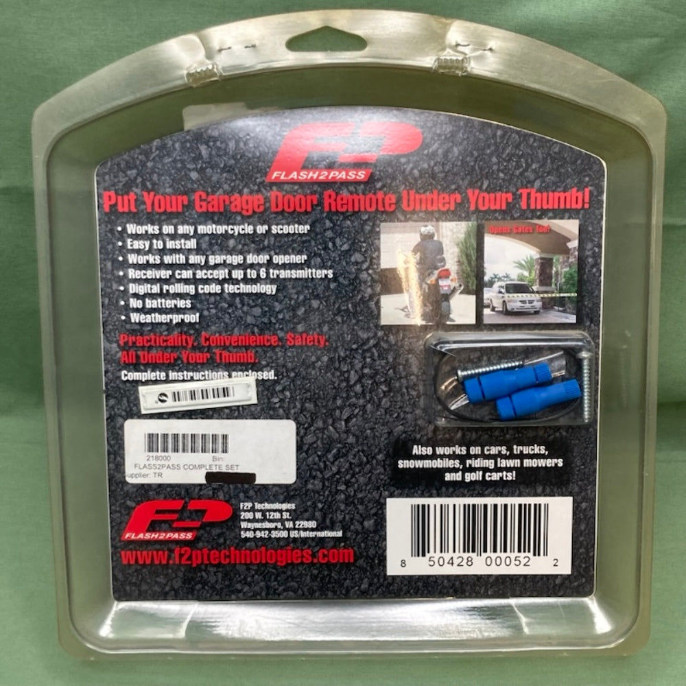 Flash2Pass 102102 Garage Door Remote Complete Set New Genuine