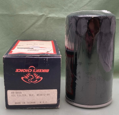 Biker's Choice 49-0059 Extra Long BLACK Oil Filter New Genuine
