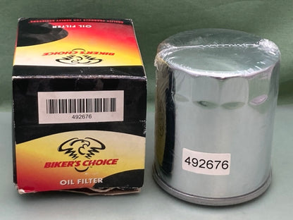 Biker's Choice 492676 Chrome Spin On Oil Filter New Genuine