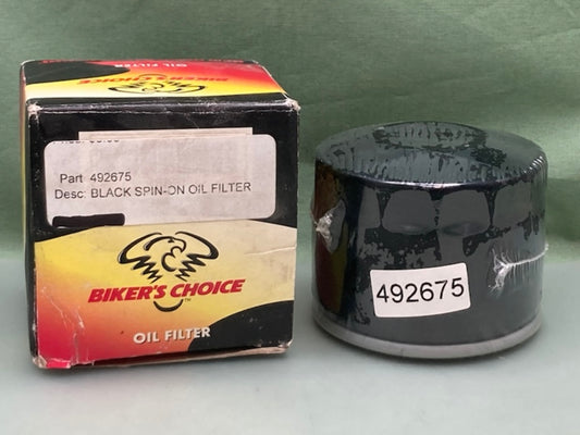 Biker's Choice 492675 BLACK Spin On Oil Filter New Genuine