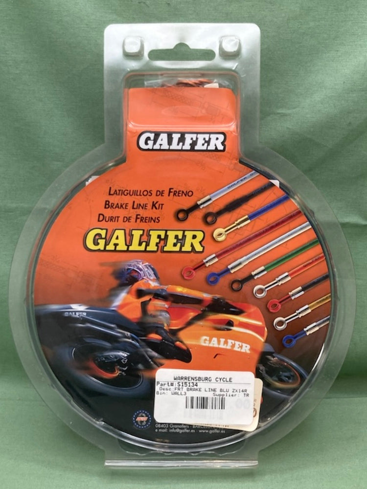 Galfer FK003D484-2 Stainless Steel Front Brake Line Kit BLUE New Genuine