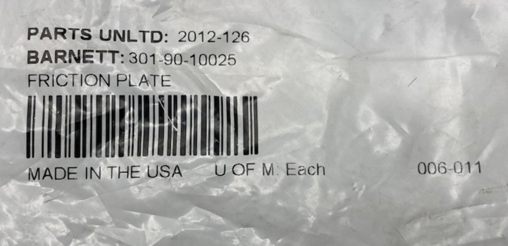 Barnett 301-90-10025 Clutch Friction Plate New Genuine