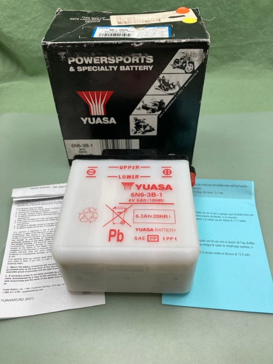 Yuasa 6N6-3B-1 Powersports Battery 6V Dry 3 7⁄8"x2 1⁄4"x4 3⁄8" New Genuine