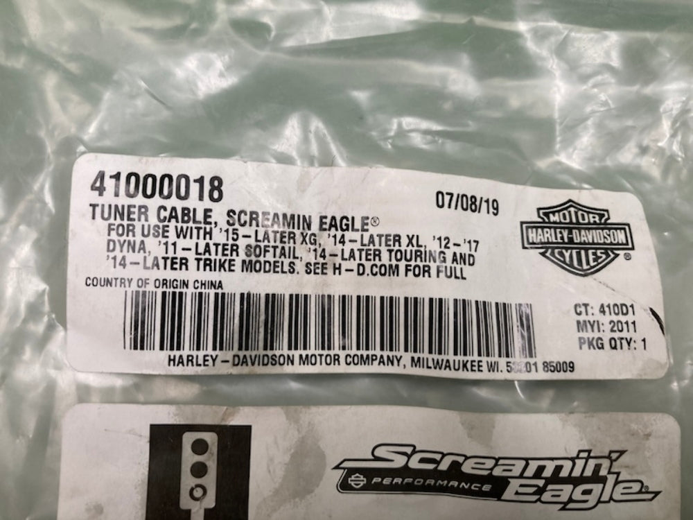 Harley-Davidson 410000018 Screamin' Eagle Tuner Cable Kit New Genuine