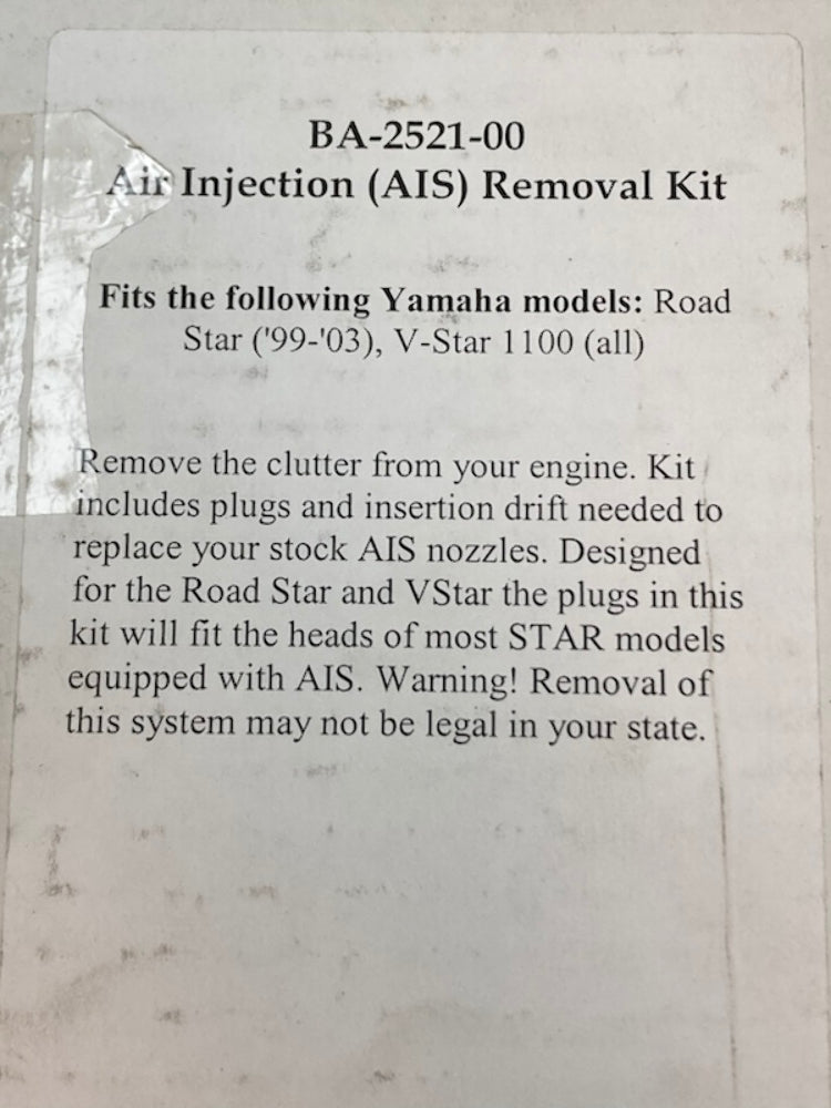 Baron BA-2521-00 Air Injection System Removal Kit New Genuine