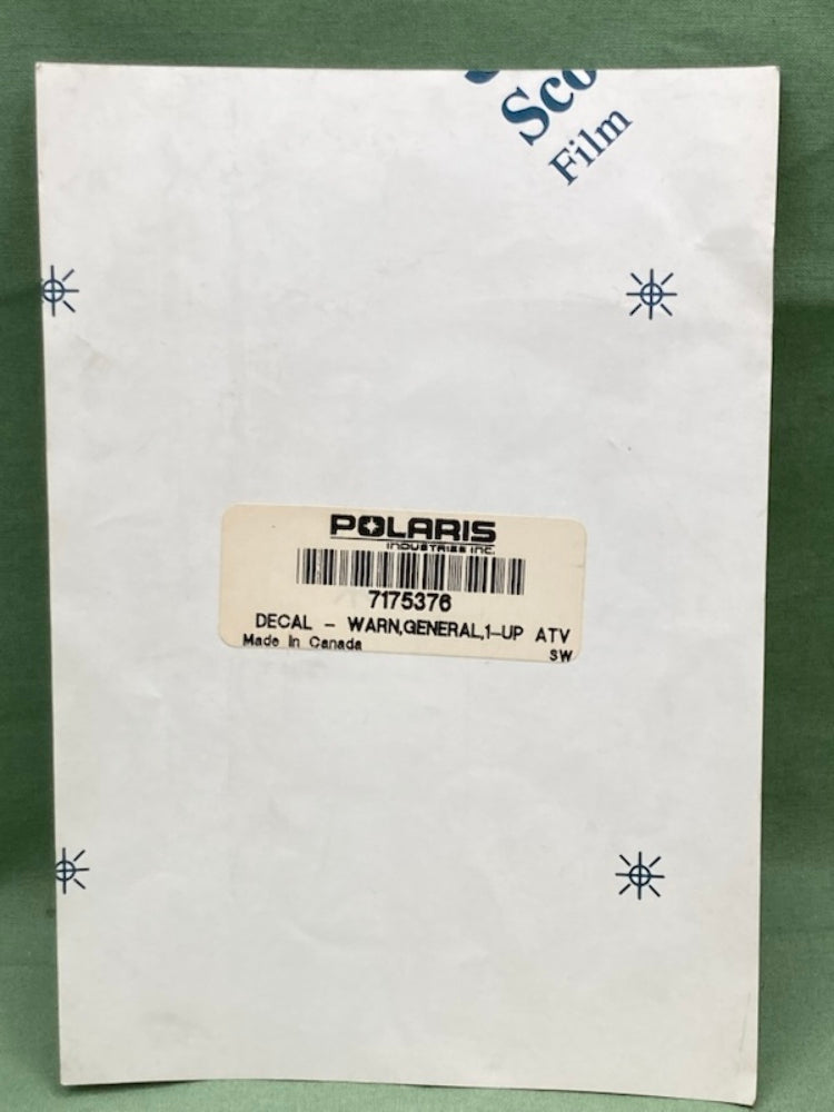Polaris 7175376 Decal Warning General 7172560 New Genuine