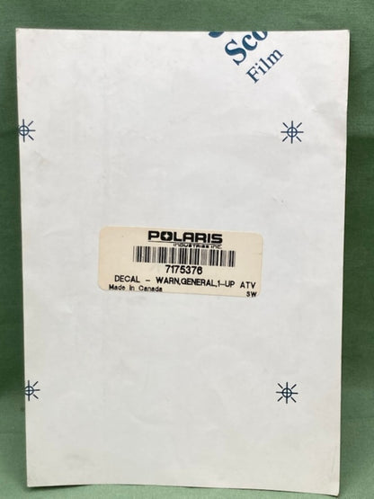 Polaris 7175376 Decal Warning General 7172560 New Genuine