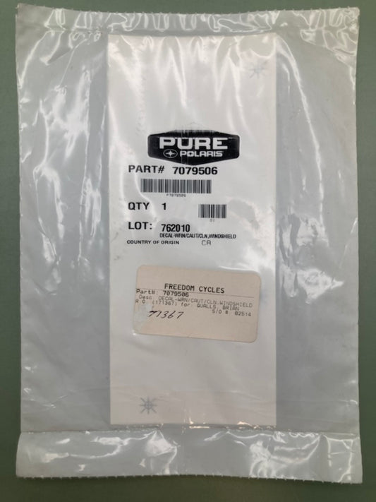 Polaris 7079506 Decal Warning Caution Clean Windshield New Genuine