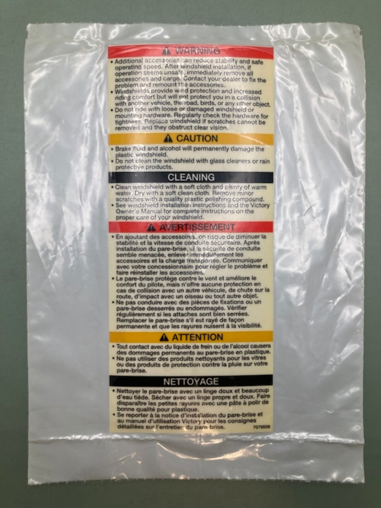 Polaris 7079506 Decal Warning Caution Clean Windshield New Genuine