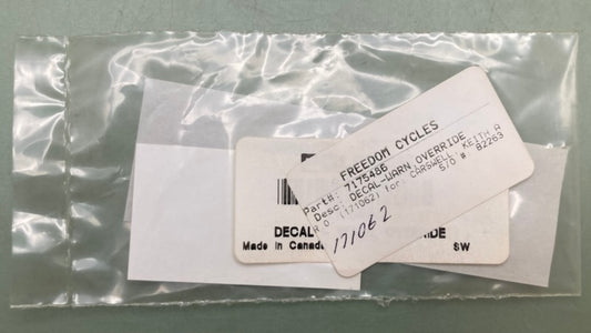 Polaris 7175486 Decal Warn Override New Genuine