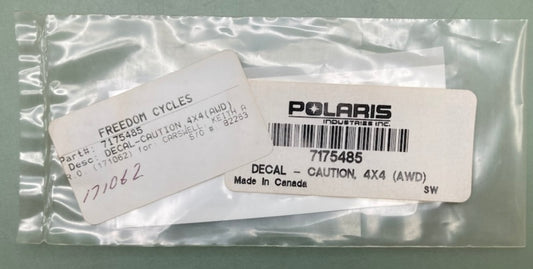 Polaris 7175485 Decal Caution 4X4 AWD 7079780 New Genuine
