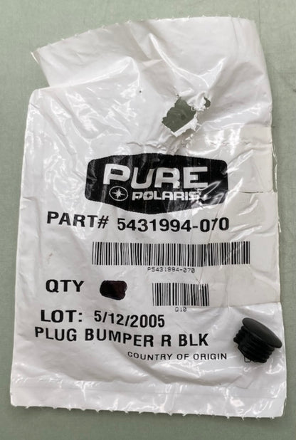 Polaris 5431994-070 Plug Bumper Rear BLACK New Genuine