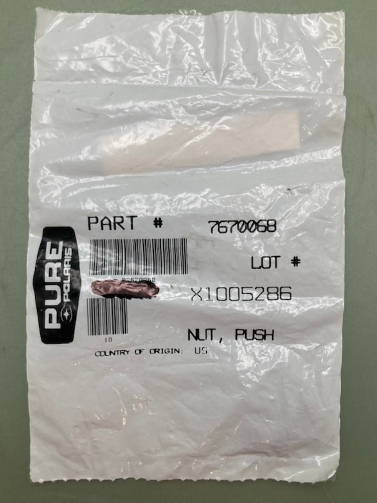 Polaris 7670068 Push On Nut New Genuine