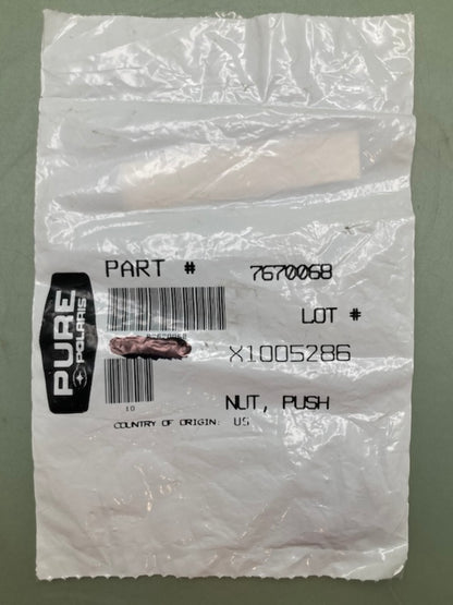 Polaris 7670068 Push On Nut New Genuine