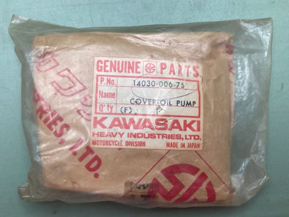 Kawasaki 14030-006-75 Oil Pump Cover SILVER New Genuine