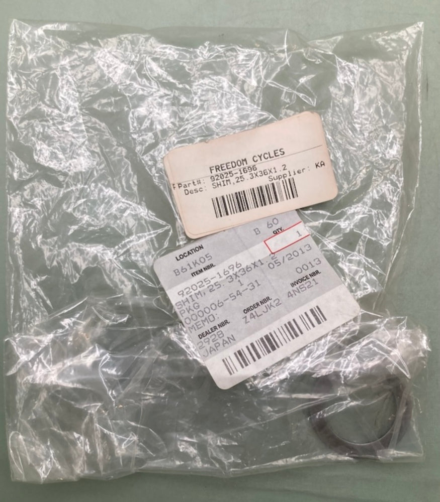 Kawasaki 92025-1696 Shim 25.3X36X1.2 New Replaces