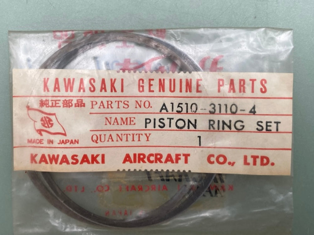 Kawasaki A1510-3110-4 Piston Ring Set 13024-034 New Genuine