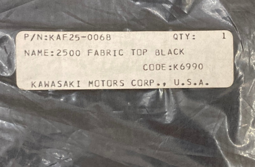 Kawasaki KAF25-006B Fabric Top BLACK New Genuine