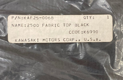 Kawasaki KAF25-006B Fabric Top BLACK New Genuine