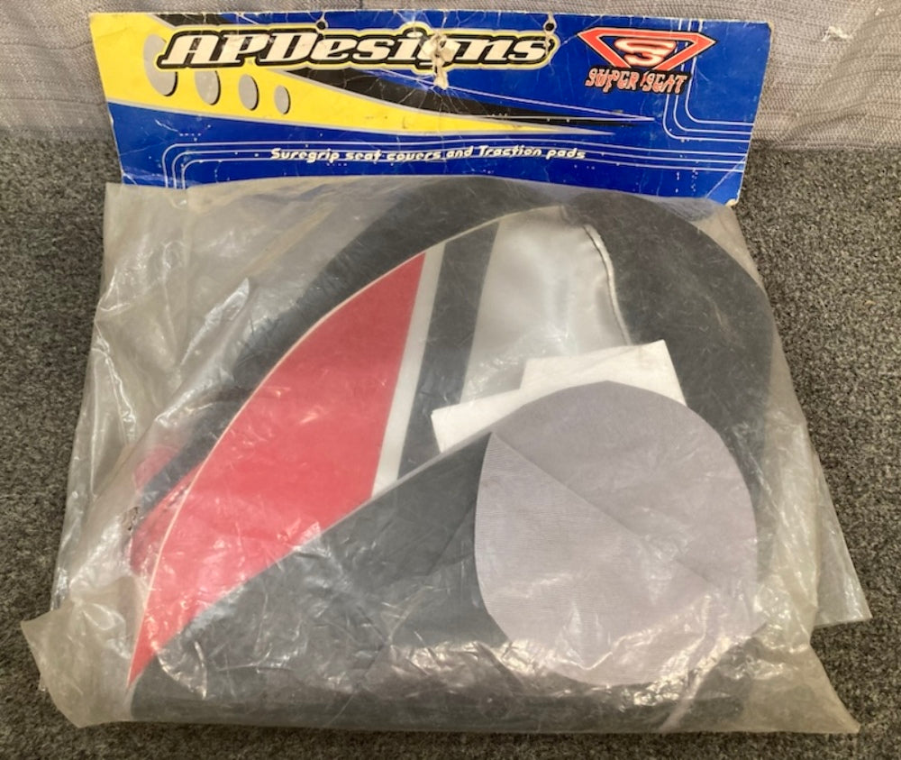 APDesigns W53001-001 Seat Cover RD BLK SLVR for Kawasaki New Genuine