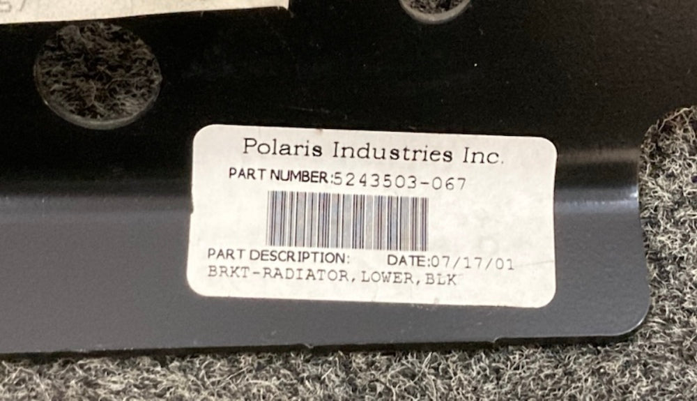 Polaris 5243503-067 LOWER RADIATOR BRACKET New Genuine