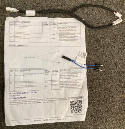 Polaris 2883269 K Audio Y Harness Kit 2881651 New Genuine