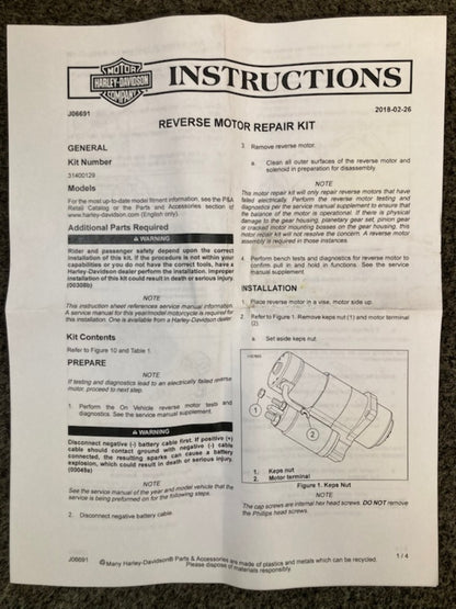 Harley Davidson 31400129 HD Service Kit New Genuine