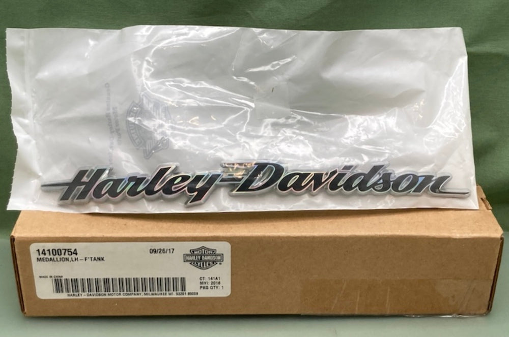 Harley Davidson 14100754 Medallion LH Fuel Tank New Genuine