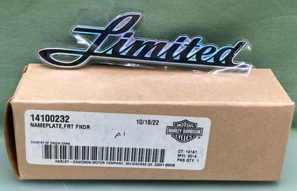 Harley Davidson 14100232 Nameplate Front Fender New Genuine
