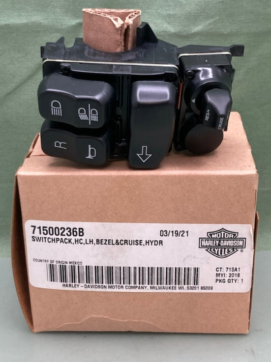 Harley Davidson 71500236B HAND CONT SWITCHPACK ASSY LH CRUISE HYDR New Genuine