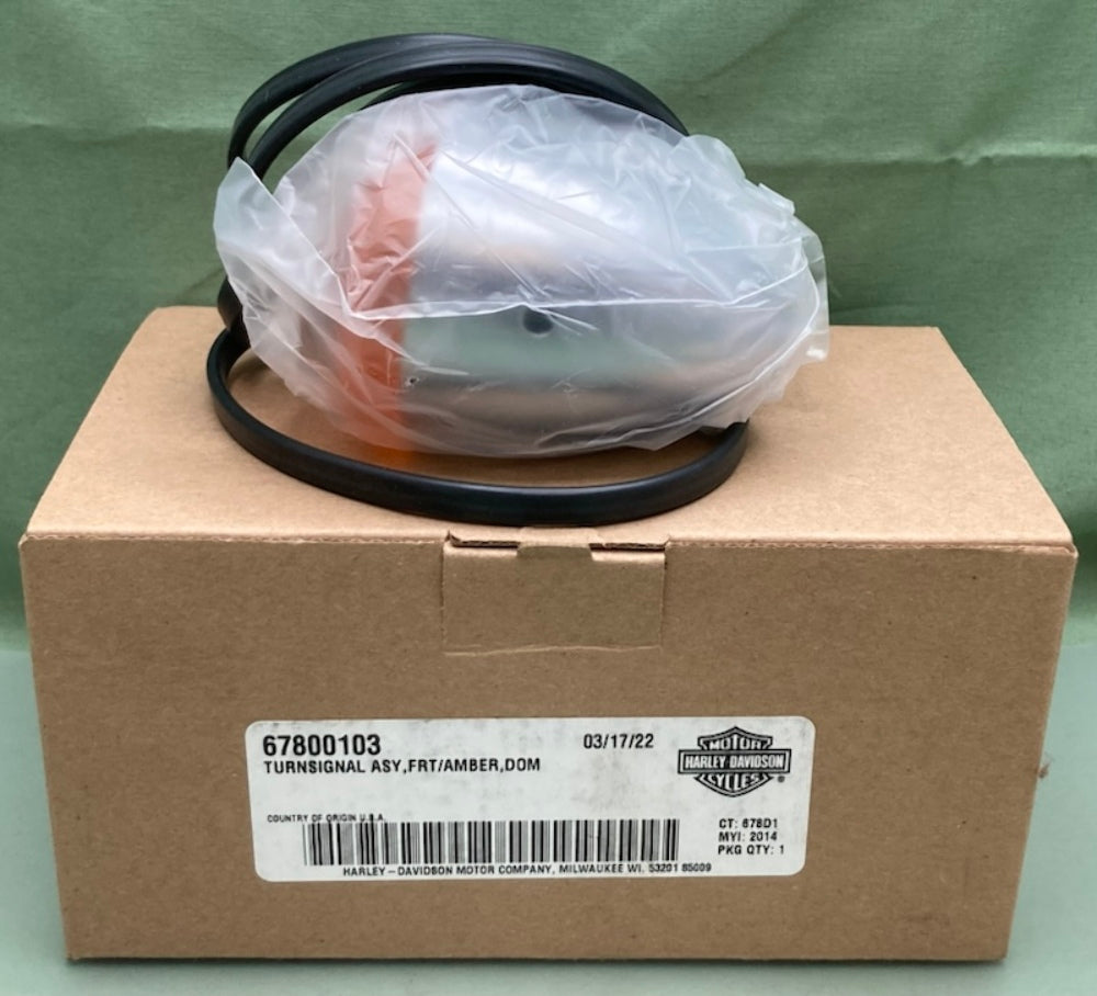Harley Davidson 67800103 Turn Signal Assy Front Amber Dom New Genuine