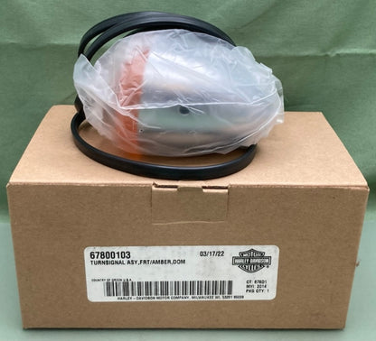 Harley Davidson 67800103 Turn Signal Assy Front Amber Dom New Genuine