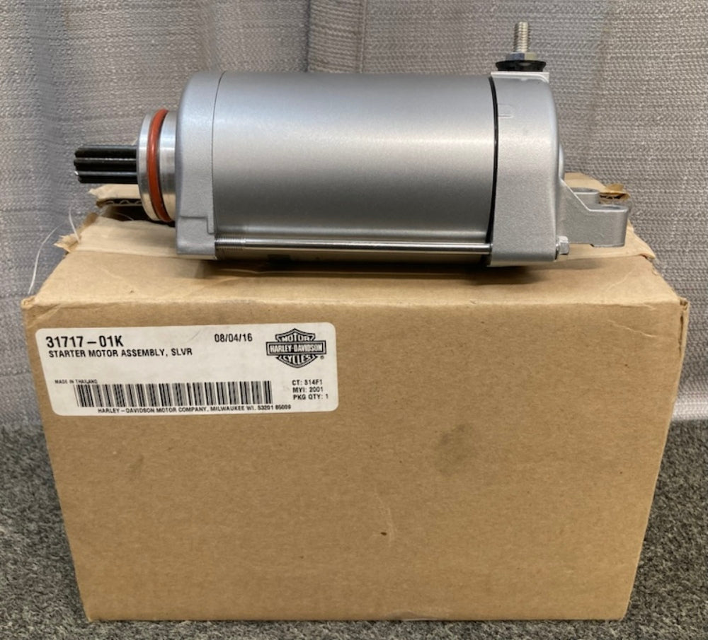 Harley Davidson 31717-01K STARTER MOTOR ASSEMBLY SILVER New Genuine