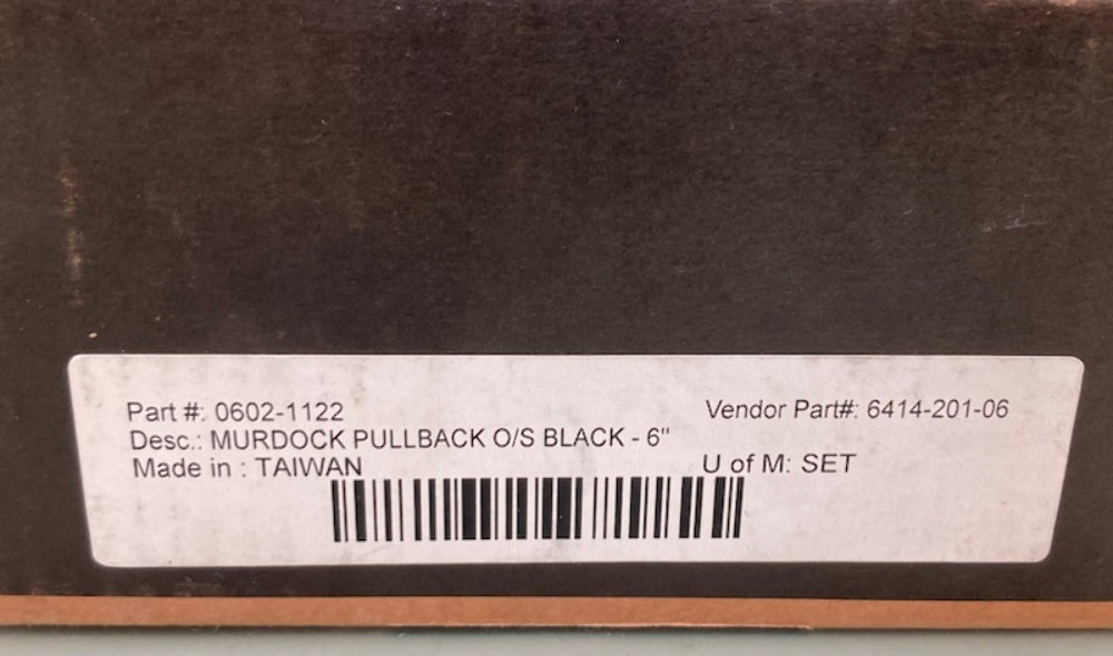 Biltwell 0602-1122 Murdock Risers Pullback O/S BLACK 6" 6414-201-06 New Genuine