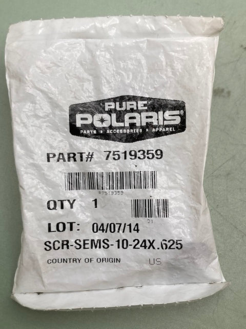 QTY 4 Polaris 7519359 Scr-Sems-10-24X.625 New Genuine