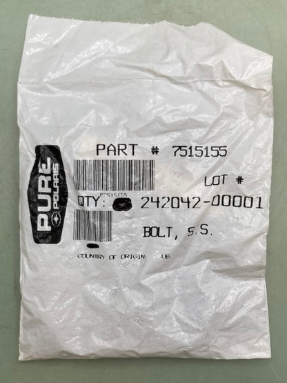 QTY 4 Polaris 7515155 Bolt, S.S. New Genuine