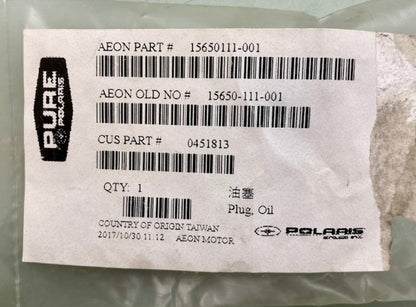 Polaris 0451813 Plug, Oil New Genuine
