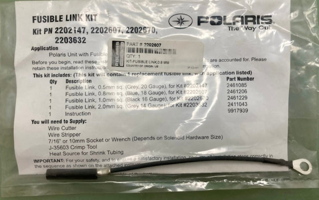 Polaris 2202670  Kit, Fusible, Link, 1.0Mm New Genuine