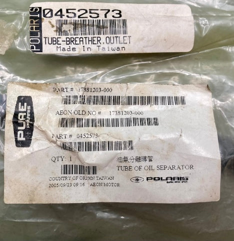 Polaris 0452573 Tube, Breather, Outlet New Genuine