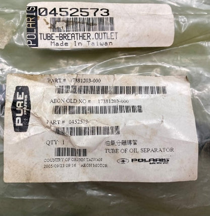 Polaris 0452573 Tube, Breather, Outlet New Genuine