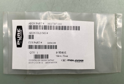 Polaris 0454199 VALVE, FLOAT New Genuine