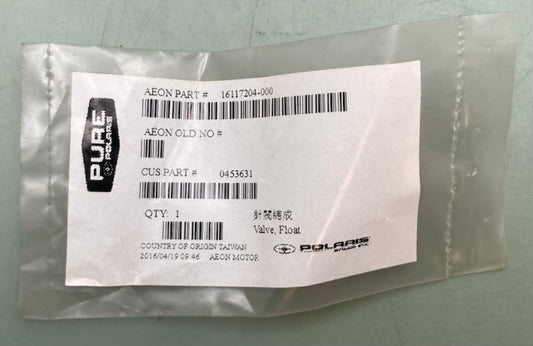 Polaris 0453631 VALVE, FLOAT New Genuine