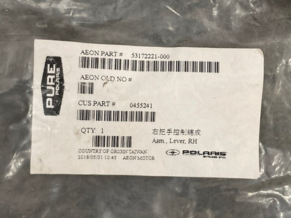 Polaris 0455241 ASMLEVER,BRAKE,RH,OLAW 50 New Genuine
