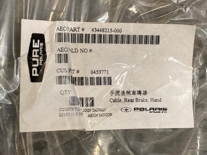 Polaris 0453771 CABLE, HAND BRAKE, REAR New Genuine